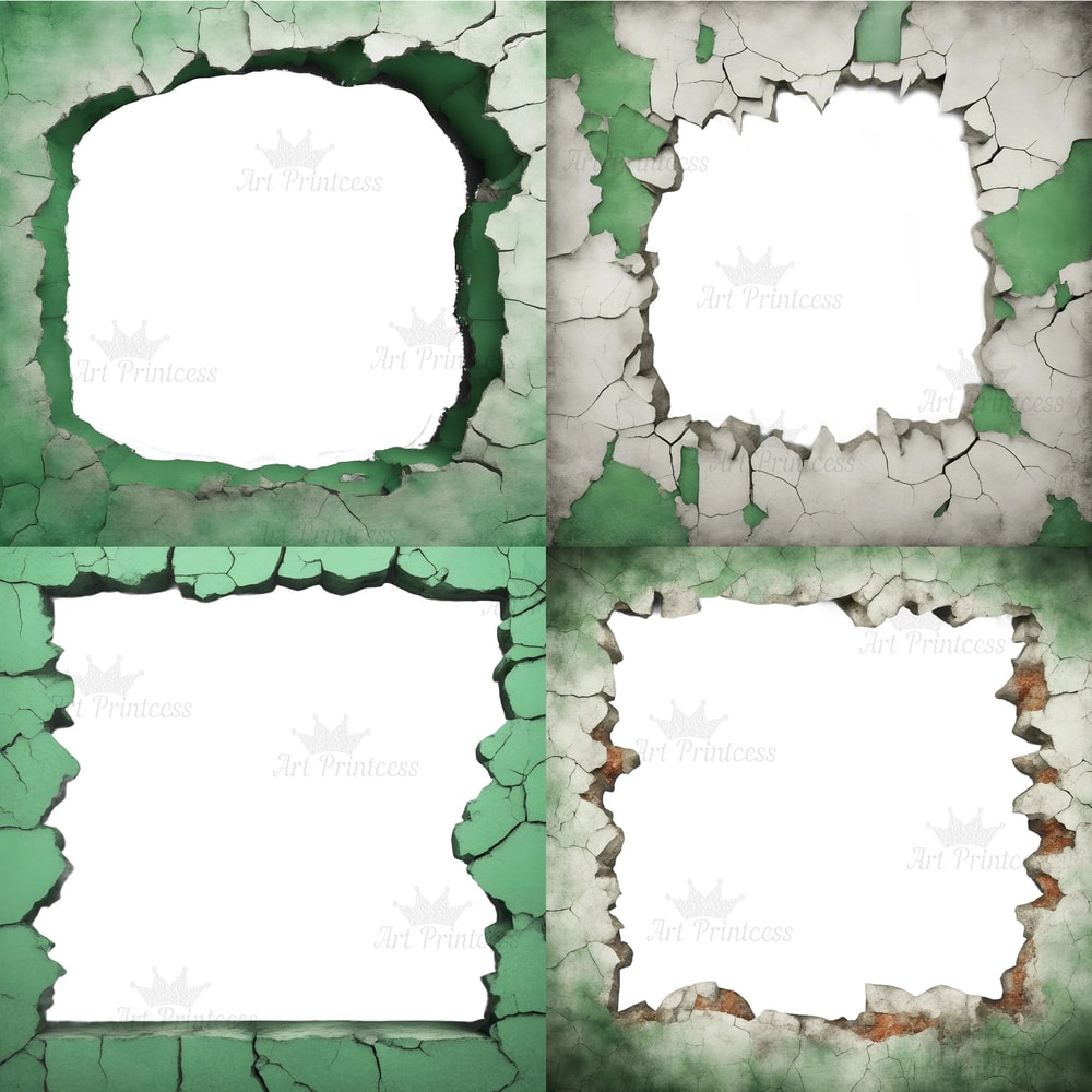 Grunge Wall Crack Hole 3d Effect Border Frame PNG Cracked Breakthrough Wall Frame Masonry Overlays 3