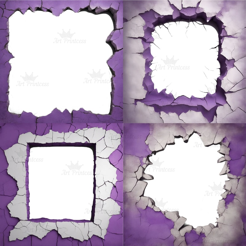 Grunge Wall Crack Hole 3d Effect Border Frame PNG Cracked Breakthrough Wall Frame Masonry Overlays 4