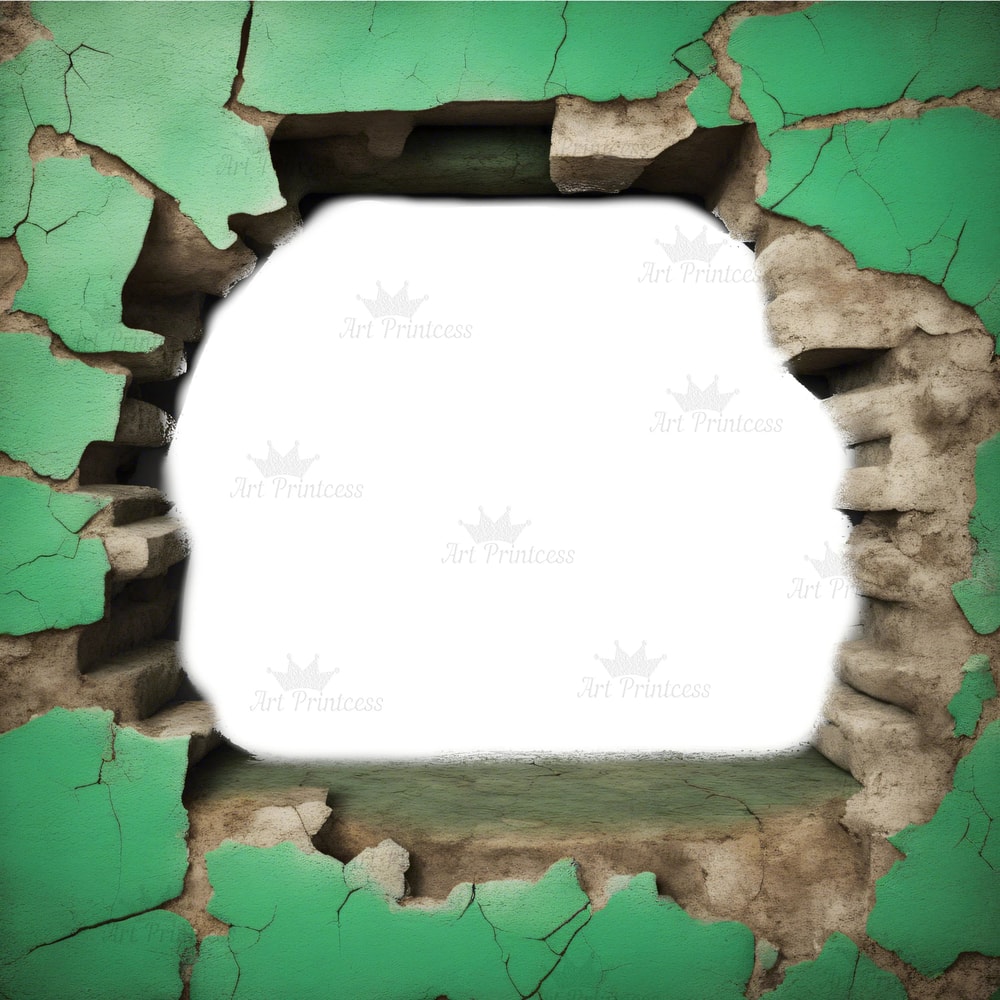Grunge Wall Crack Hole 3d Effect Border Frame PNG Cracked Breakthrough Wall Frame Masonry Overlays 8