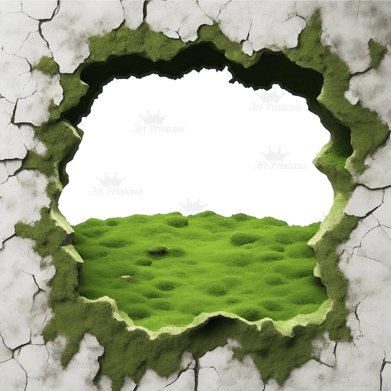 Grunge Wall Crack Hole 3d Effect Border Frame PNG Cracked Breakthrough Wall Frame Masonry Overlays 9