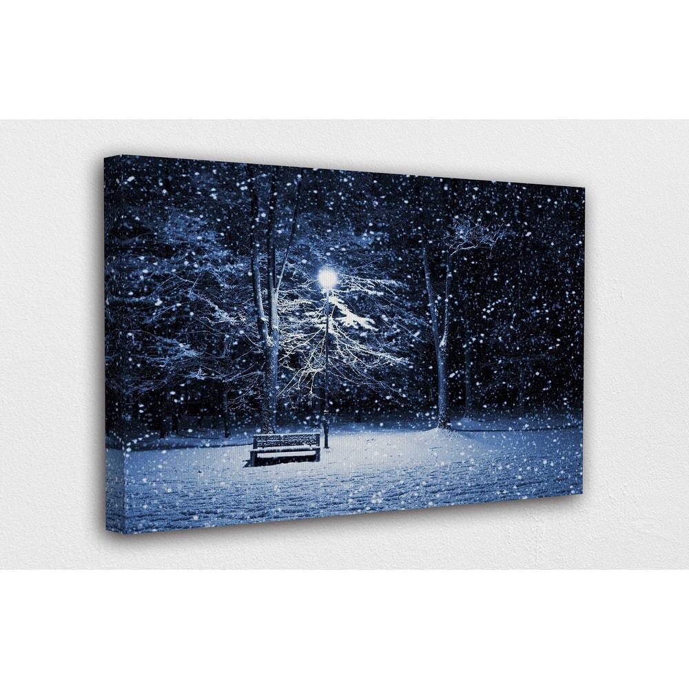 Snowy Pine trees w Light Canvas Wall Art Design Poster Print Decor for Home & Office Decoration I POSTER or CANVAS READY to Hang.jpg