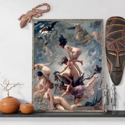 luis ricardo falero witches going to their sabbath (1878) sensual bedroom wall art on canvas, witches naked women, eroti