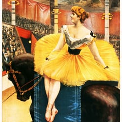 night at the circus 1893 poster print a5 a2 vintage theatrical dancer horse wall art decor
