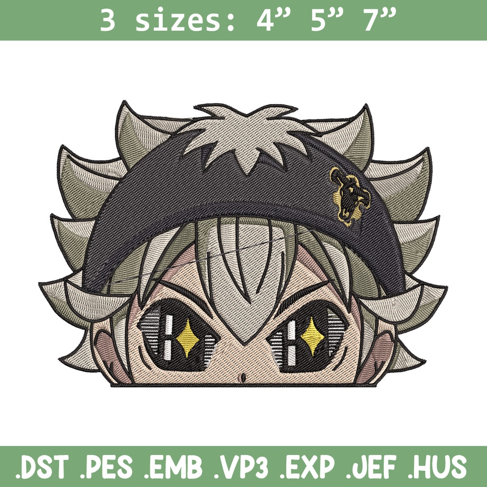 Asta Peeker Embroidery Design, Black clover Embroidery, Embroidery File, Anime Embroidery, Anime shirt,Digital download..jpg