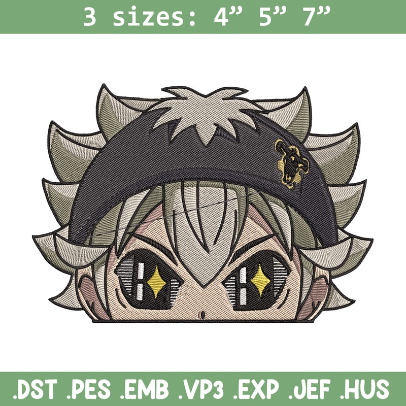 Asta Peeker Embroidery Design, Black clover Embroidery, Embroidery File, Anime Embroidery, Anime shirt,Digital download..jpg