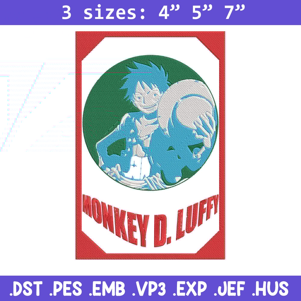 Poster luffy Embroidery Design, One piece Embroidery, Embroidery File, Anime Embroidery, Anime shirt, Digital download.jpg