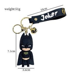 Anime Cartoon Marvel Batman Joker Image Doll Keychain Cute Halloween Series Key Ring Pendant Ornaments Jewelry Gifts for