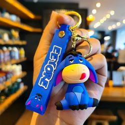 Disney Winnie Piglet Tigger Keychain Cartoon Anime Cute Doll Bag Pendant Car Key Chain Bag Charm Accessories Small Gift