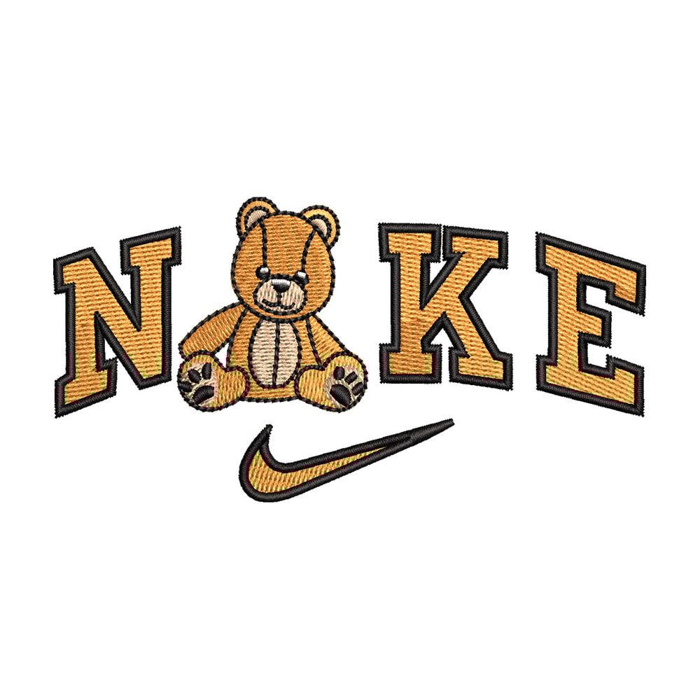 Nike teddy bear embroidery design, Bear embroidery, Nike design,Embroidery file,Embroidery shirt,Digital download.jpg