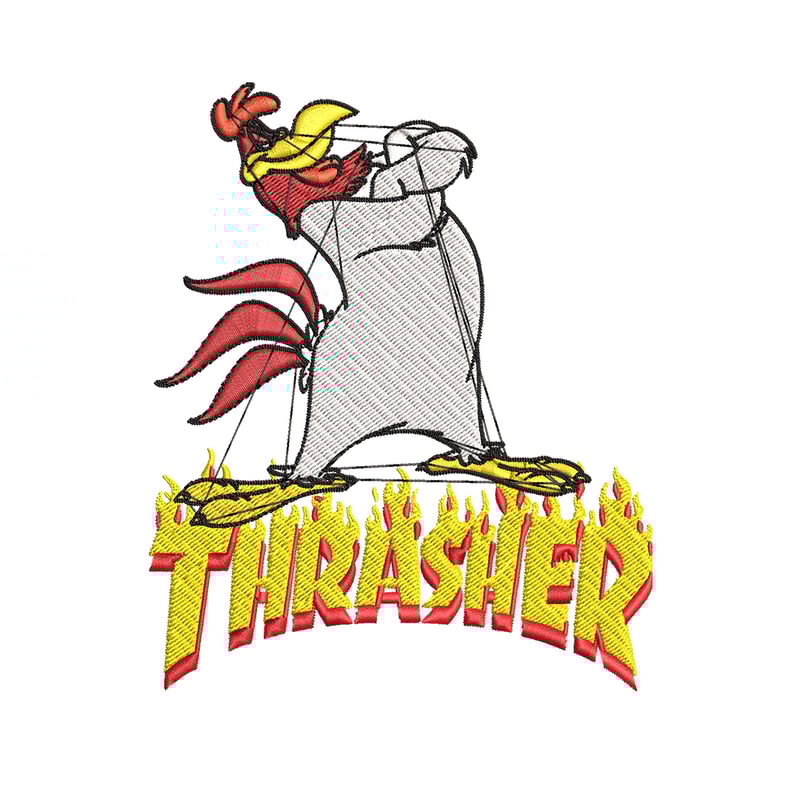 Foghorn Leghorn Thrasher Embroidery design, Foghorn Leghorn Embroidery, logo design, Embroidery File, Instant download..jpg