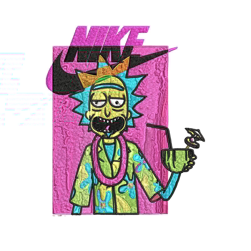 Rick and Morty x Just Rick It Embroidery design, Cartoon Embroidery, Nike design, Embroidery file, Instant download..jpg