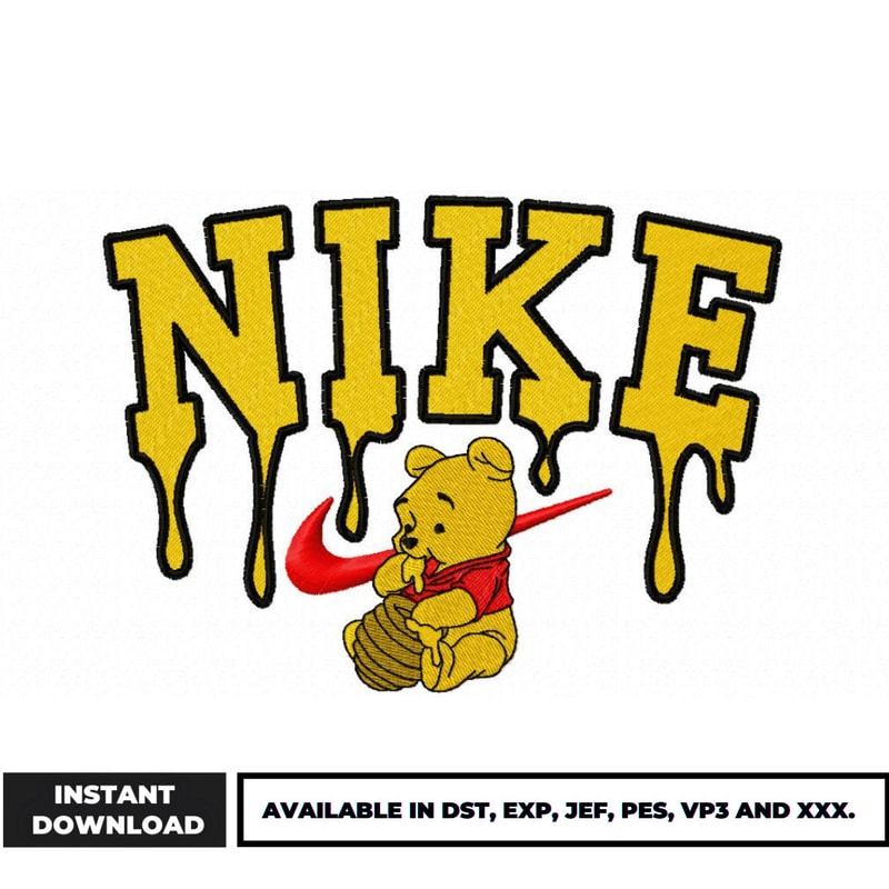 Nike Winnie The Pooh embroidery design
