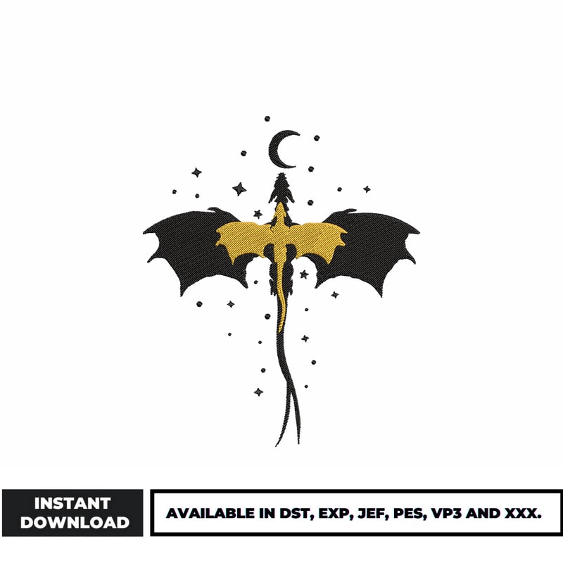 Fourth Wing Dragon embroidery design