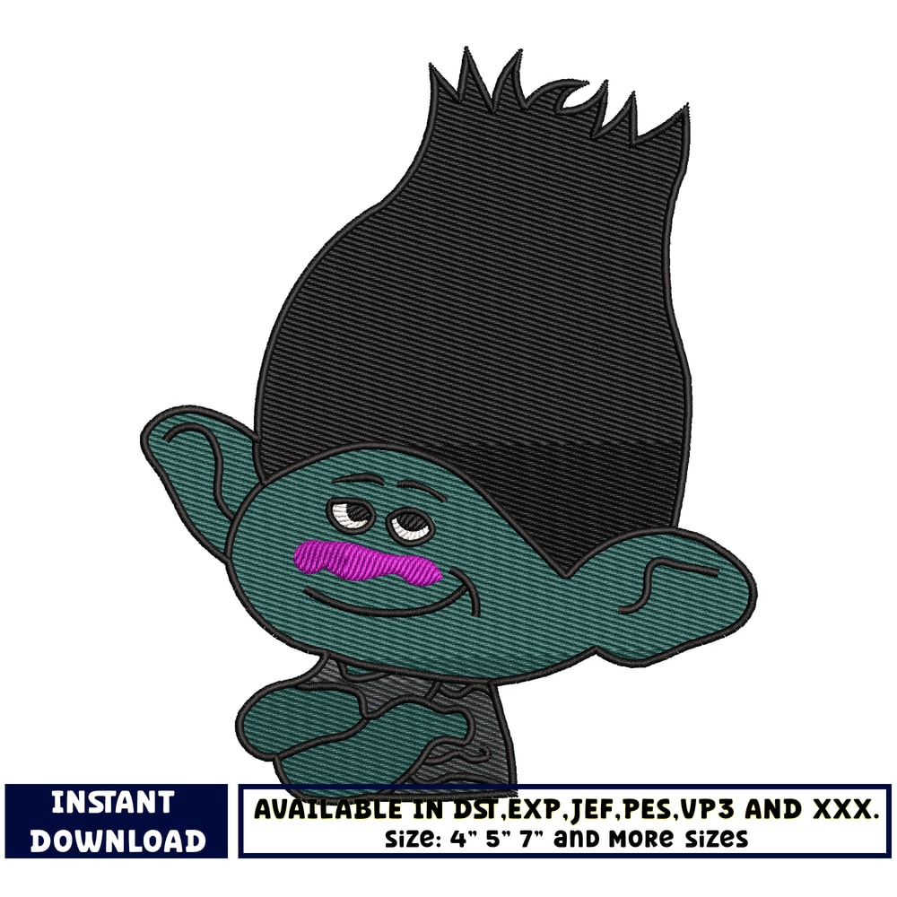 Trolls Branch embroidery design