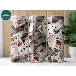 3d playing cards tumbler, playing cards tumbler with straw, card player gift, game casino chips tumbler, casino player g