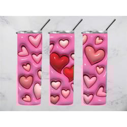 3d inflated juicy hearts 20 oz skinny tumbler