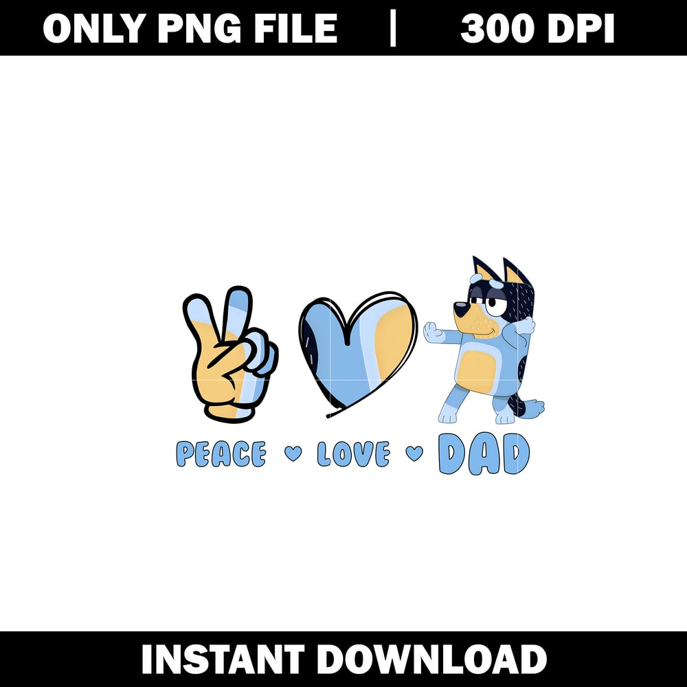Bluey bandit piece love dad cartoon png