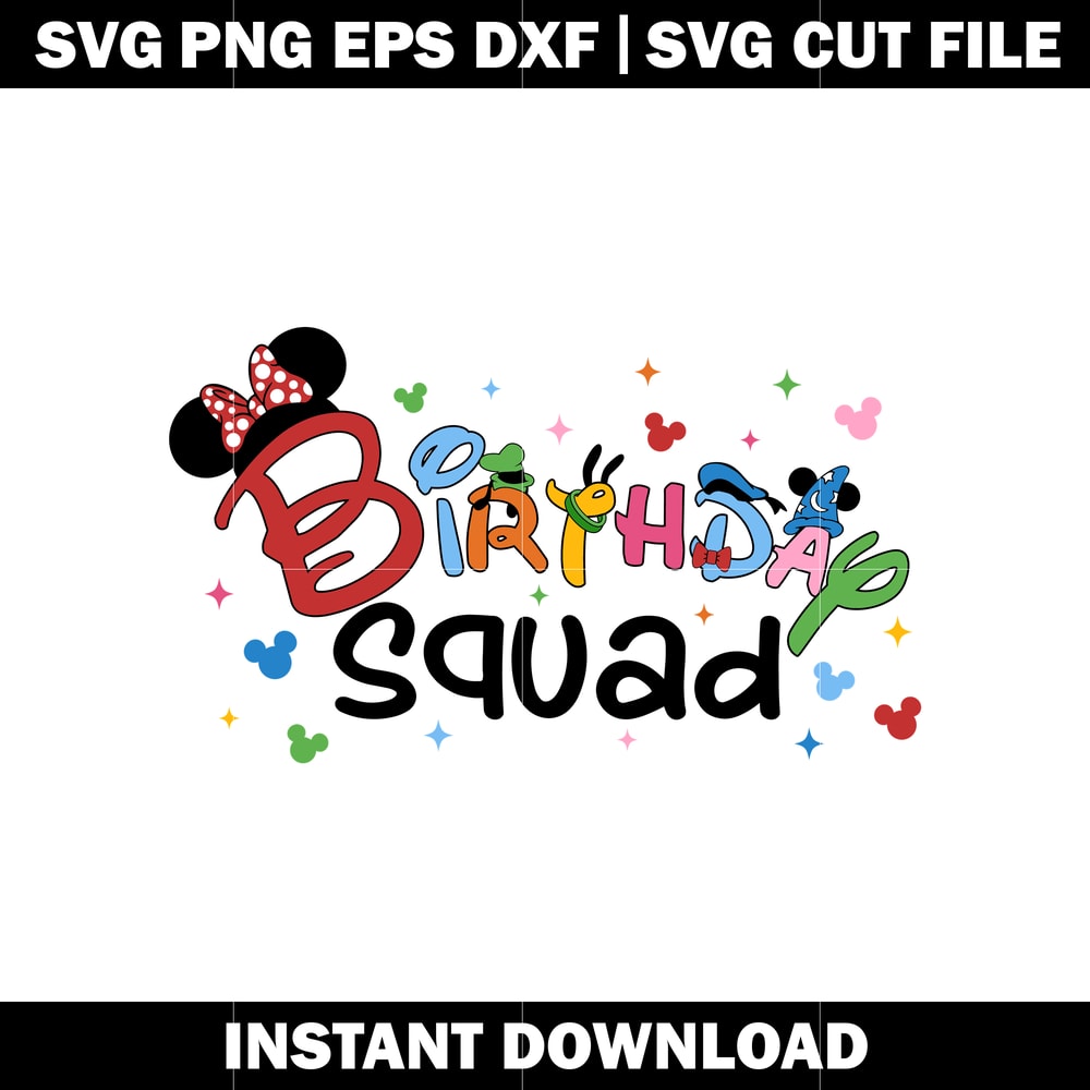 Minnie Birthday squad svg