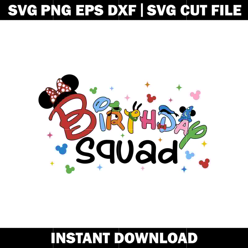 Minnie Birthday squad svg