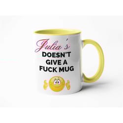 does not give a fck.personalised mug gift for birthday friend coworker christmas secret santa