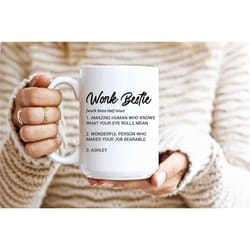 custom text work bestie fun coworker colleague mug md