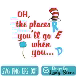 the places you'll go when you read, silhouette cut file, instant download