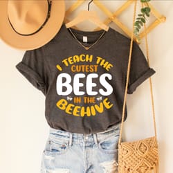cute teacher shirt, i teach cutest bees in the beehive shirt, teacher name shirt, back to school tshirt sa071