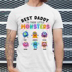 personalized daddy shirt, daddy to little monsters shirt, custom fathers day gift from daughter or son, gift for dad fro