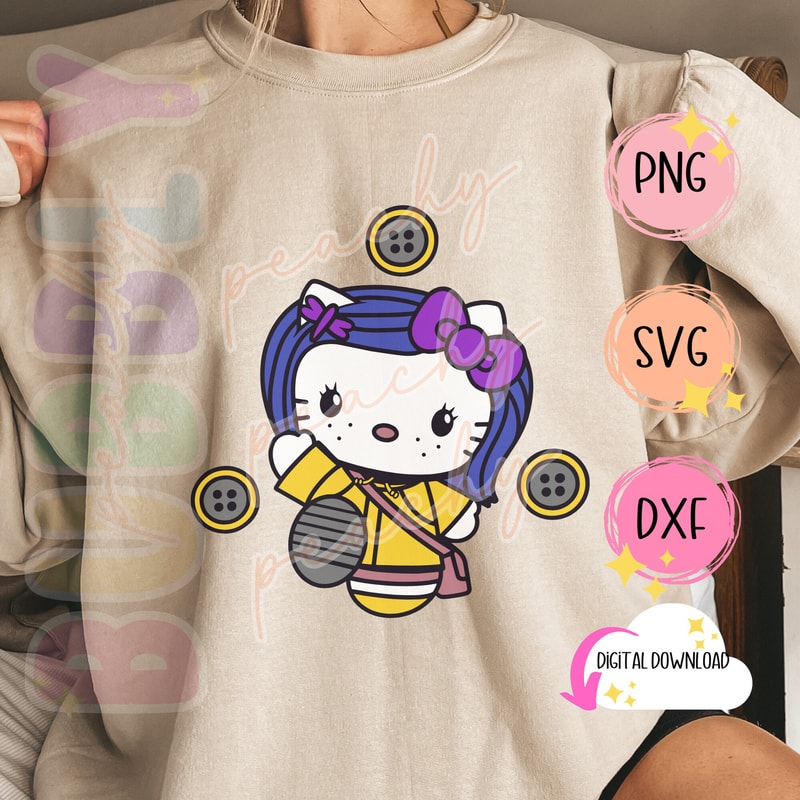 Coraline Kitty, SVG, DXF, PNG, Digital Files.jpg