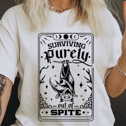 surviving purely out of spite svg, dark humor svg, out of spite svg, tarot card svg, funny bat svg, sarcasm svg, adult h