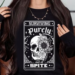 surviving purely out of spite svg, dark humor svg, out of spite svg, tarot card svg, skeleton tarot svg, sarcasm svg, ad