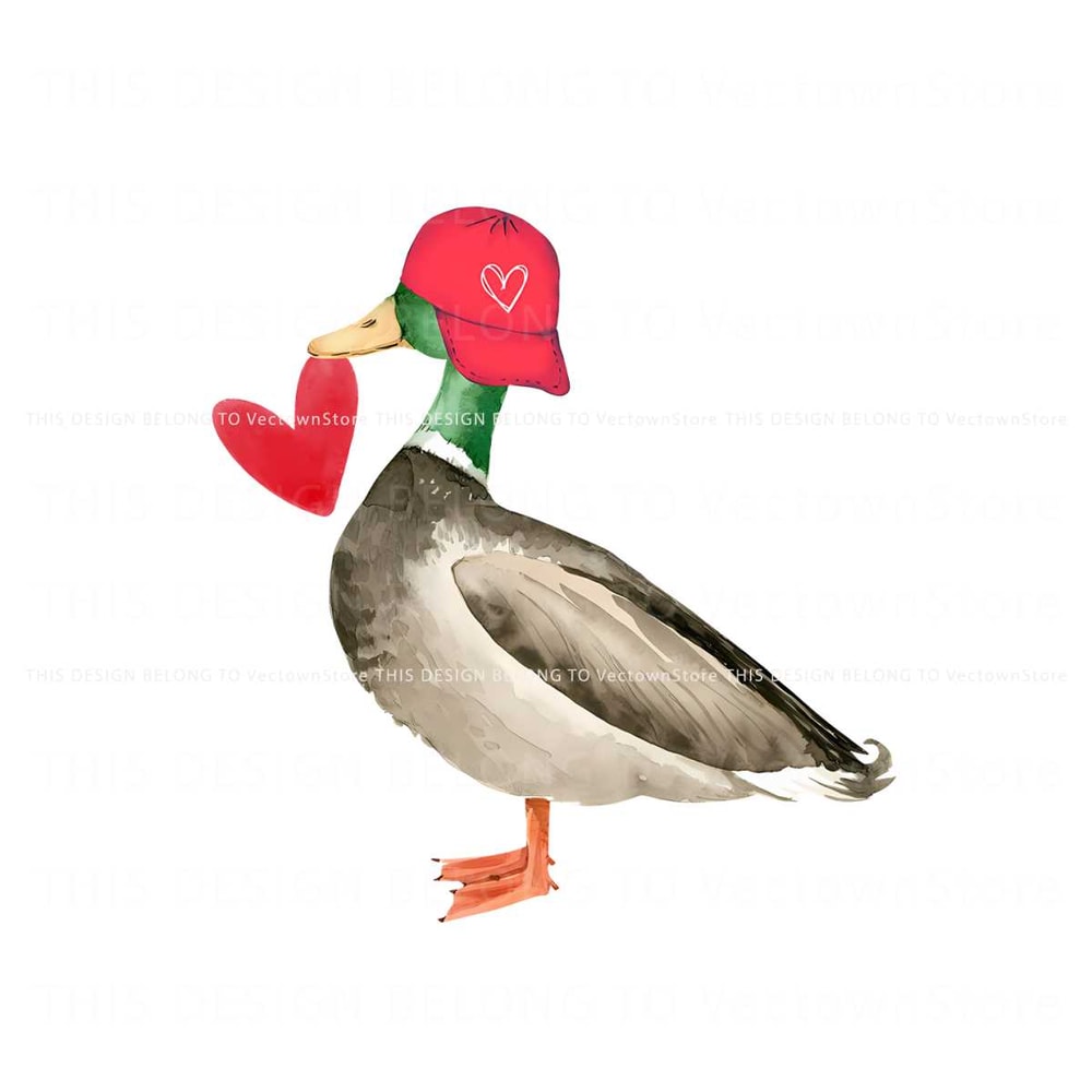 Valentine Mallard Duck Funny Animal PNG.jpg