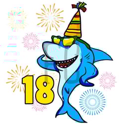 shark 18th birthday svg, birthday svg, 18 years old svg, 16 years old birthday svg, 18 years old boy svg, 18th birthday