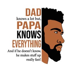 dad knows a lot but papa knows everything svg, fathers day svg, papa svg, dad svg, beard svg, father svg, happy fathers
