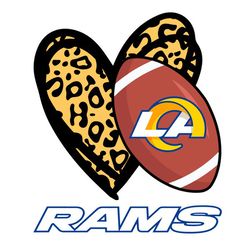 Los Angeles Rams Leopard Heart Svg