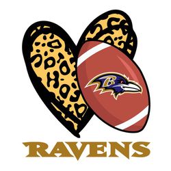 Baltimore Ravens Leopard Heart Svg