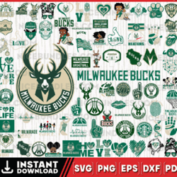 Milwaukee Bucks Team Bundles Svg, Milwaukee Bucks svg, NBA Teams Svg, NBA Svg, Png, Dxf, Eps, Instant Download