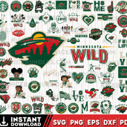 Minnesota Wild Team Bundles Svg, Minnesota Wild svg, NHL Svg, NHL Svg, Png, Dxf, Eps, Instant Download