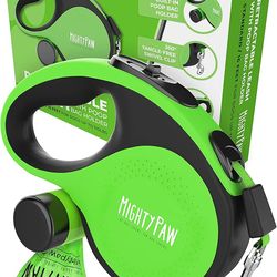 Mighty Paw Retractable Leash with Built-in Poop Bag Holder