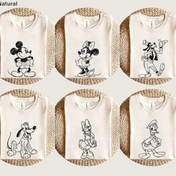 disney sketch family shirts, mickey minnie mouse tee, disneyland shirt, donald duck shirt, daisy duck shirt, goofy shirt