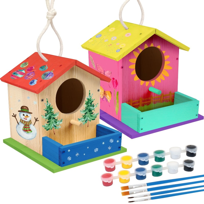 DIY Wooden Bird House Kits For Kids Adults Creative Arts And Crafts Set With Unfinished Wood Birdh 0