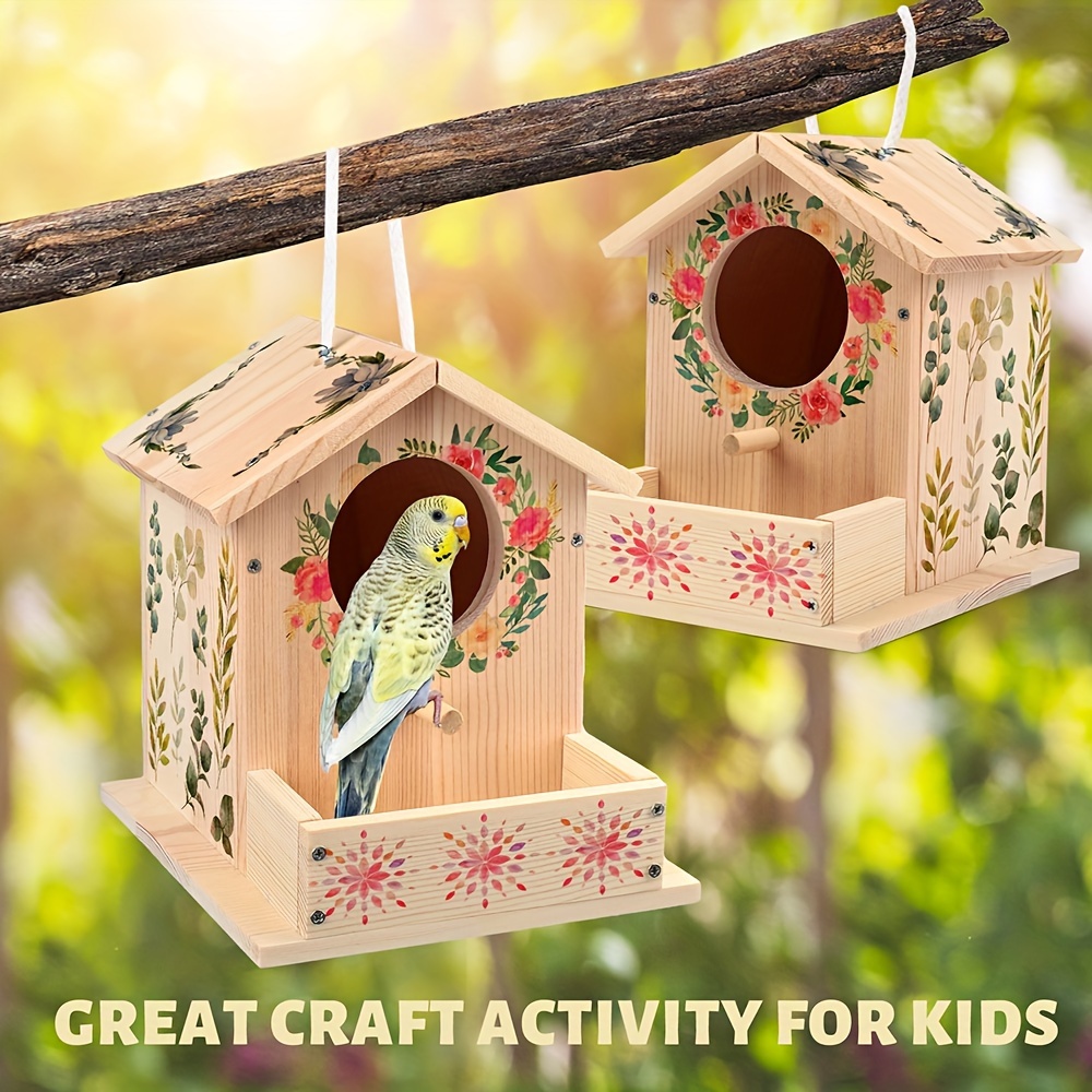DIY Wooden Bird House Kits For Kids Adults Creative Arts And Crafts Set With Unfinished Wood Birdh 4