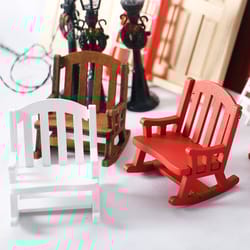 tiny mini swing rocking chair model toys decor scale wooden