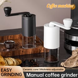 portable manual coffee grinder with ceramic burr adjustable settings for fresh precision grinding