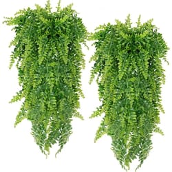 artificial hanging fern vines for indoor greenery decor & balcony wall styling