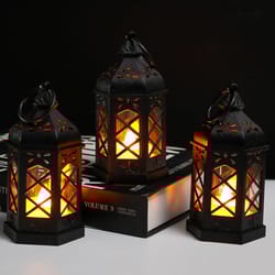 retro led candle lamp portable ambient lantern light for cozy desk decor