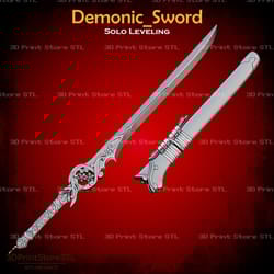demonic sword cosplay solo leveling - stl file 3d print model