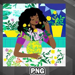 African PNG Black Girl Afro PNG For Sublimation Print