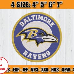 Ravens Embroidery, NFL Ravens Embroidery, NFL Machine Embroidery Digital, 4 sizes Machine Emb Files -11-Edison