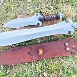 CUSTOM HANDMADE D2 TOOL STEEL SET OF SWORD & DAGGER KNIFE COMBAT VIKING SWORD